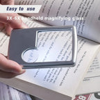 Double Lens Magnifier with LED Light Compact Pocket-Sized 6X and 3X Magnification with Leather Case