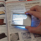 Double Lens Magnifier with LED Light Compact Pocket-Sized 6X and 3X Magnification with Leather Case