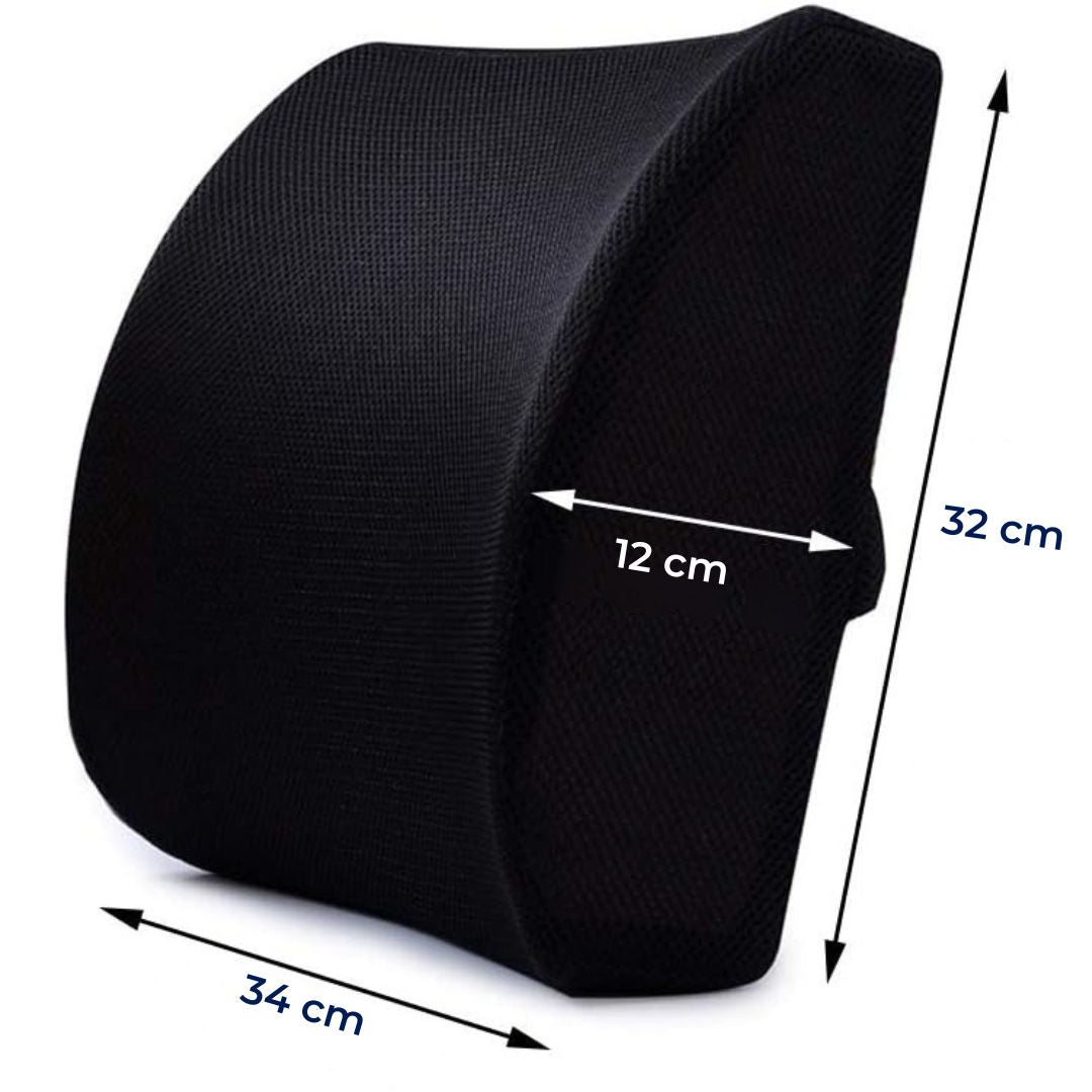 DriveEase Car Lumbar Support Cushion Memory Foam Breathable Mesh Ergonomic Back Pain Relief for Commute and Long Drives