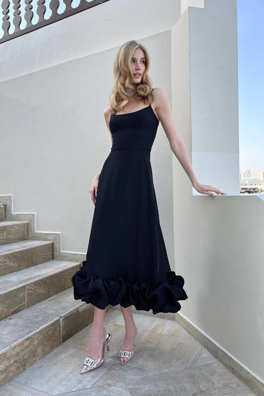 Alhena | Elegant Midi Formal Evening Gown for Women