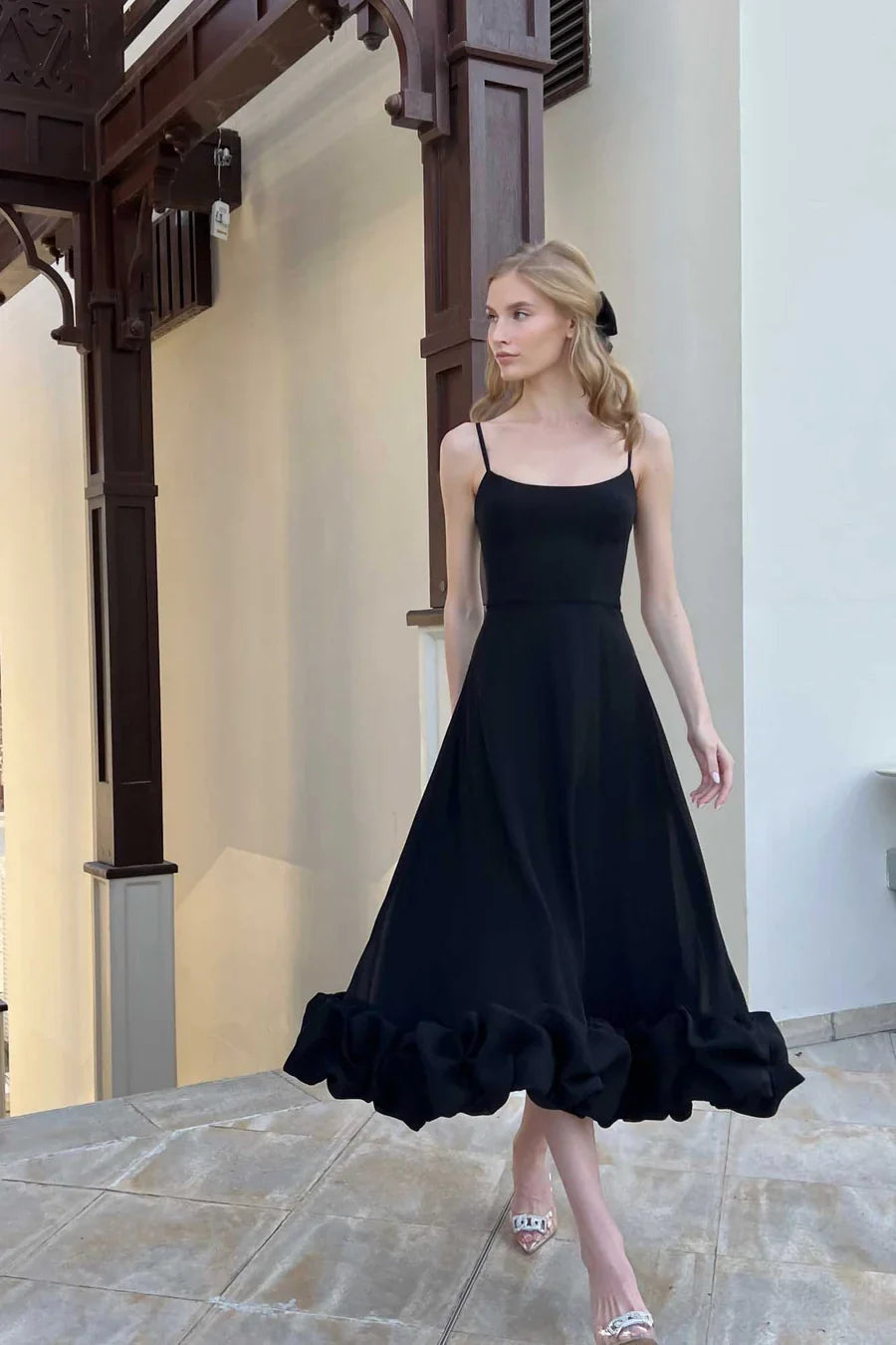 Alhena | Elegant Midi Formal Evening Gown for Women