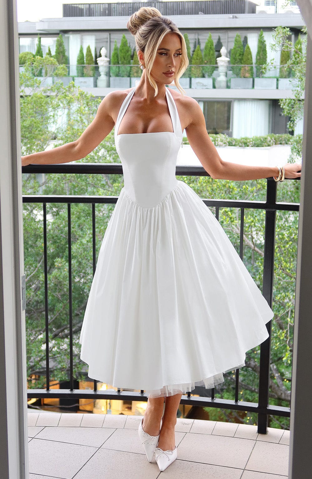 Alima | Dreamy Elegant Wedding Guest Midi Dress for Women