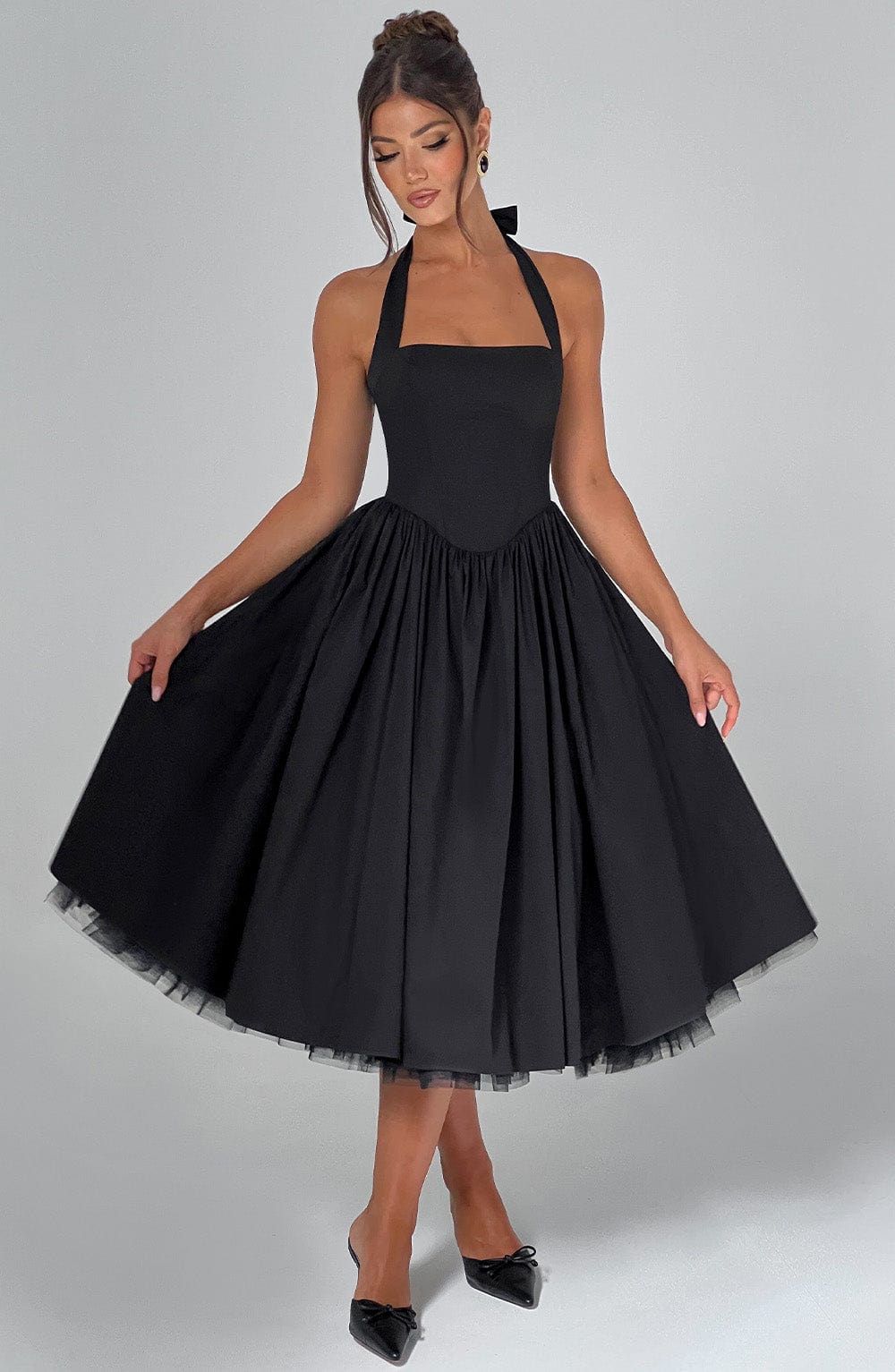 Alima | Dreamy Elegant Wedding Guest Midi Dress for Women