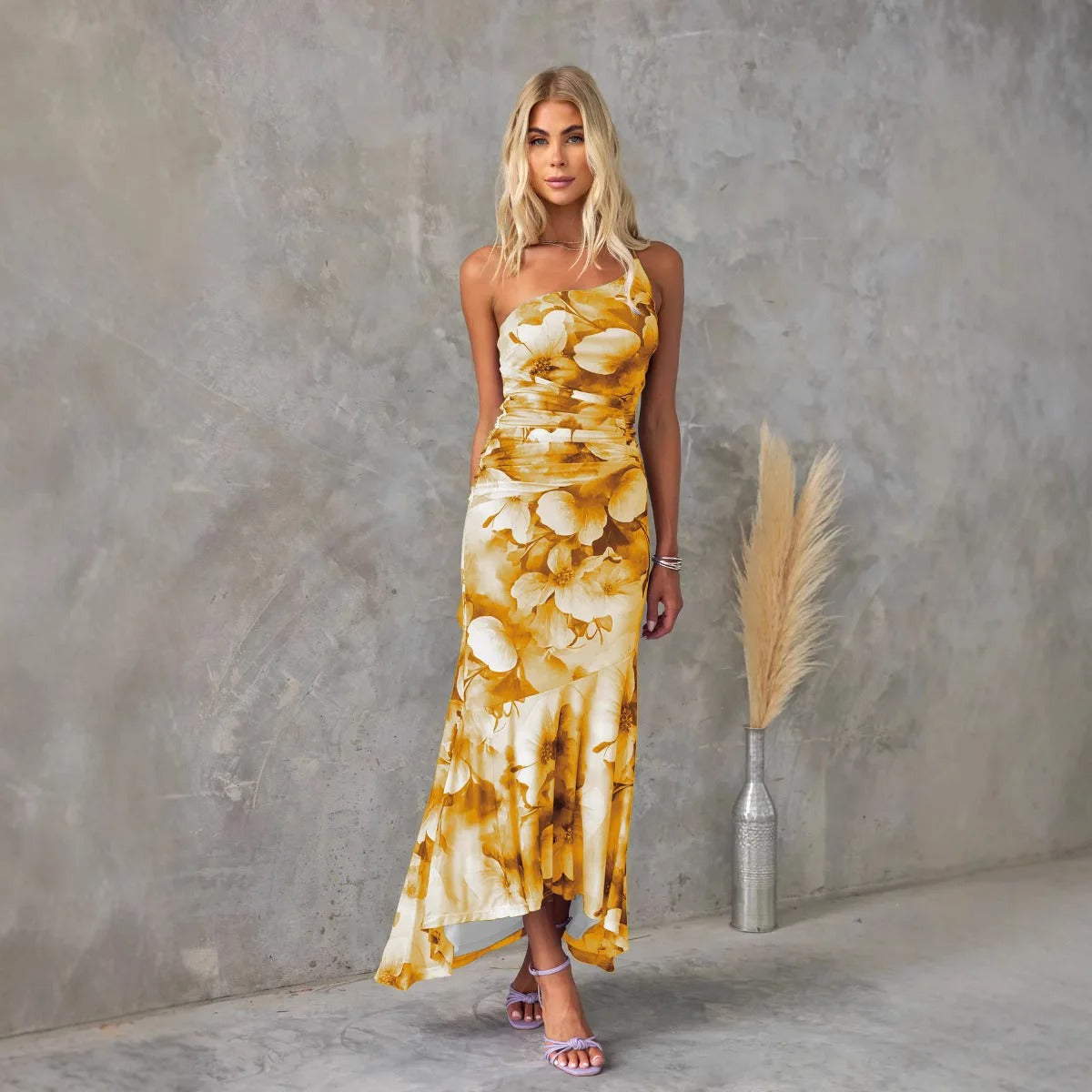 Aliza | Elegant Floral Midi Dress for Women