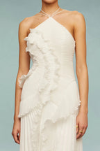 Emma Ruffle maxi dress by Harrow, elegant women's Aida maxi dress with flowing fabric and ruffle details for sophisticated style