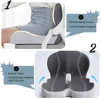 Memory Foam Seat Cushion Ergonomic Comfort Pad for Office Car Chair with Removable Washable Cover