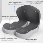 Memory Foam Seat Cushion Ergonomic Comfort Pad for Office Car Chair with Removable Washable Cover