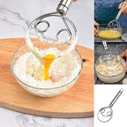 Stainless Steel Dough Whisk Ergonomic Handle Compact Lightweight Kitchen Tool