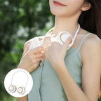 Foldable USB Rechargeable Portable Neck Fan Bladeless Turbine Design Adjustable Silicone Band