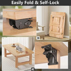 Foldable Heavy-Duty Steel Corner Brackets with Locking Mechanism Supports Up to 225 kg Set of 2