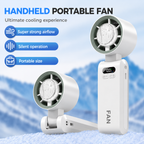 Handheld Portable Fan with Ice Cooler USB Rechargeable 3-in-1 Folding Design White Gray Pink Purple