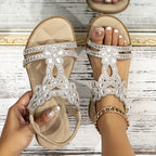 Harrow Farrah women's boho cushioned support orthopedic sandals with textured straps and cushioned soles for comfort.