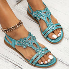 Harrow Farrah cushioned boho sandals for women with orthopedic support, featuring a stylish woven design and comfortable footbed.