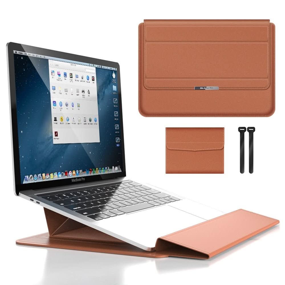 Water-Resistant PU Leather Laptop Case with Stand and Shock Protection for 11-15.6 Inch Laptops
