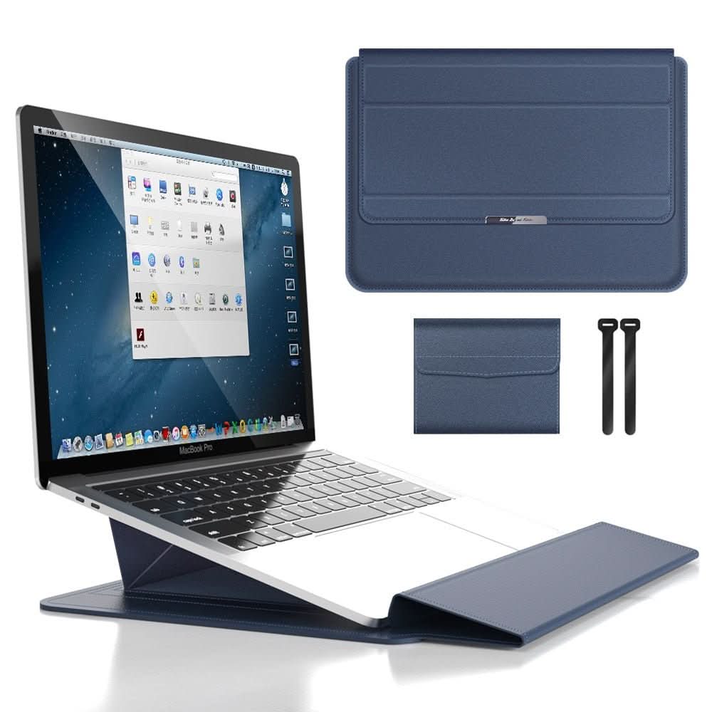 Water-Resistant PU Leather Laptop Case with Stand and Shock Protection for 11-15.6 Inch Laptops