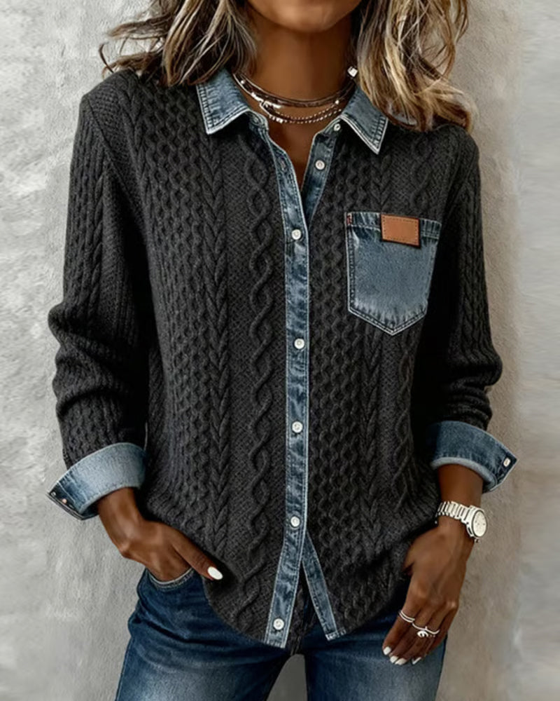 Harrow Flora long-sleeve casual shirt for women, lightweight fabric, button-up front, and relaxed fit in a floral print.