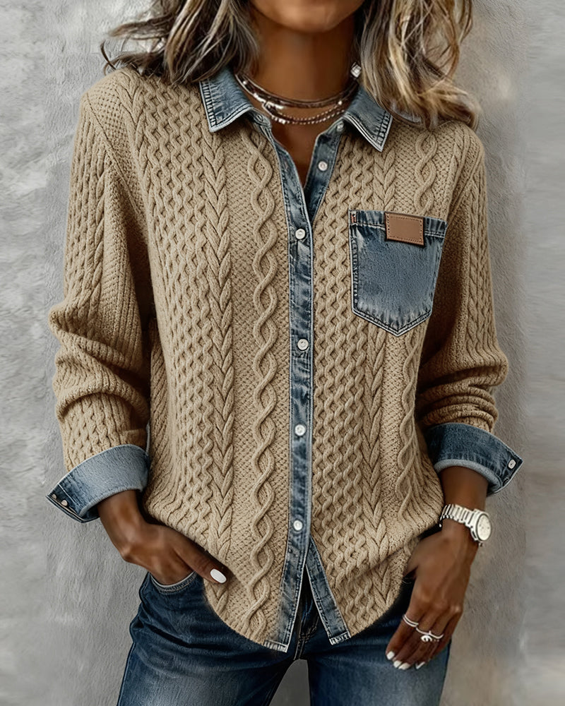 Harrow Flora long-sleeve casual shirt for women, soft fabric, button-up front, and floral pattern on light fabric.