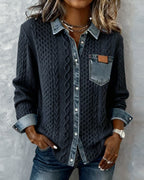 Harrow Flora casual long-sleeve women's shirt in soft fabric, featuring a relaxed fit and floral pattern.