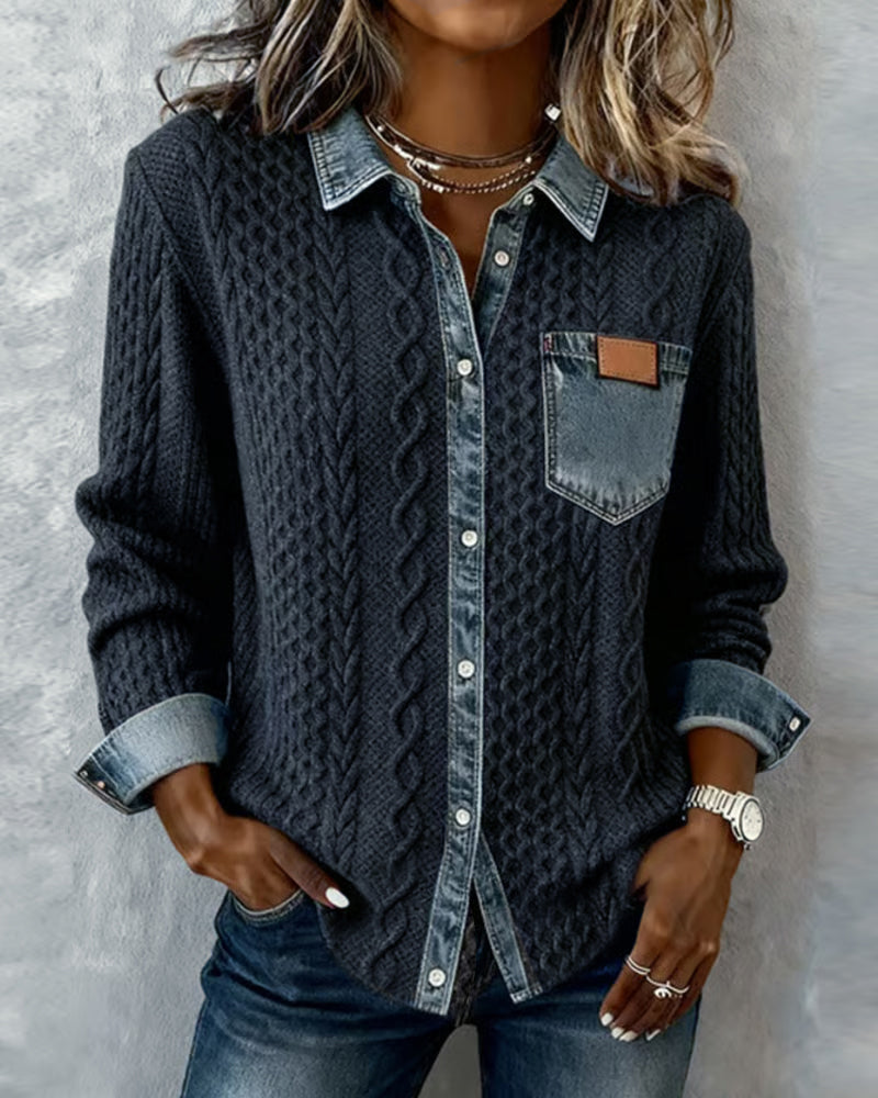 Harrow Flora casual long-sleeve women's shirt in soft fabric, featuring a relaxed fit and floral pattern.