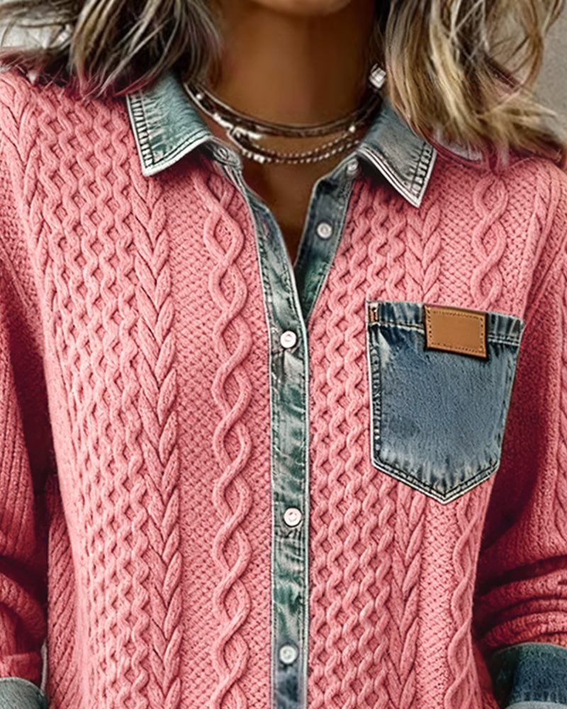 Harrow Flora long-sleeve casual shirt for women, lightweight fabric with floral pattern, button-down front and collar.