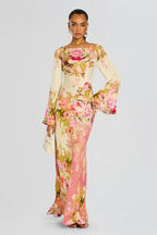 Aithne | Elegant Floral Mini Formal Evening Gown for Women
