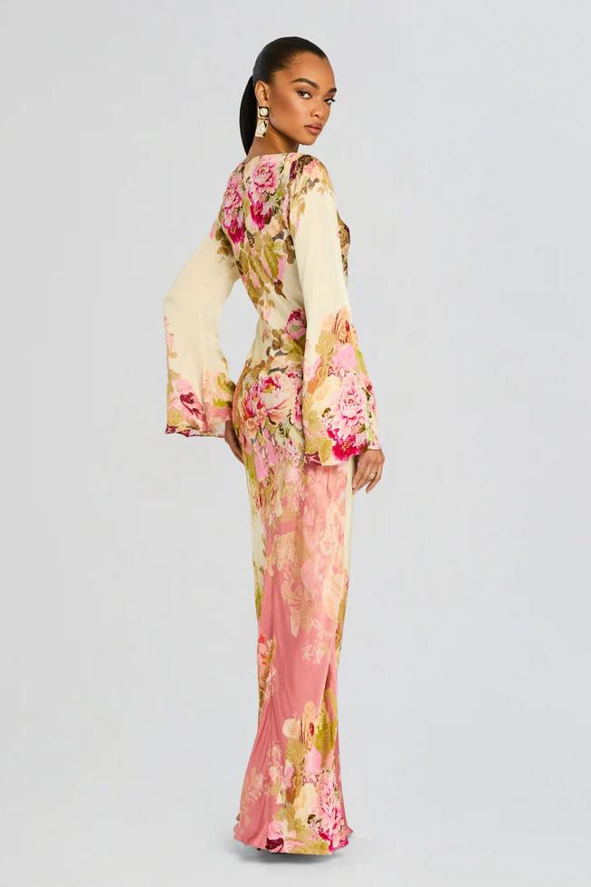 Aithne | Elegant Floral Mini Formal Evening Gown for Women