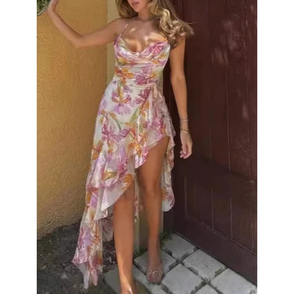 Akemi | Elegant Floral Midi Dress for Women
