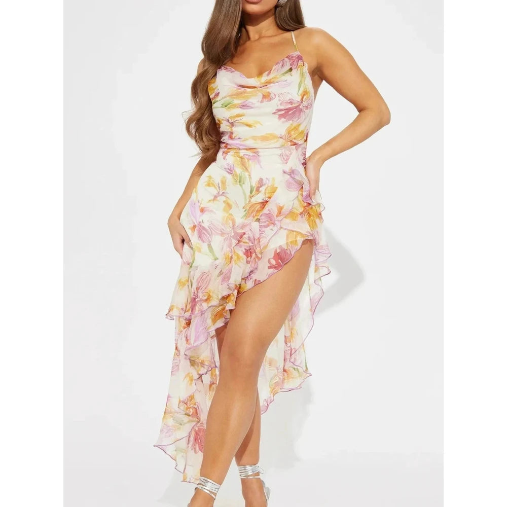 Akemi | Elegant Floral Midi Dress for Women