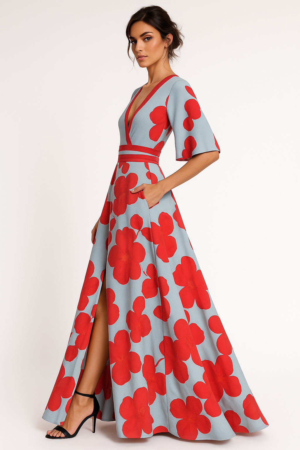 Alaia | Elegant Floral Maxi Formal Evening Gown for Women