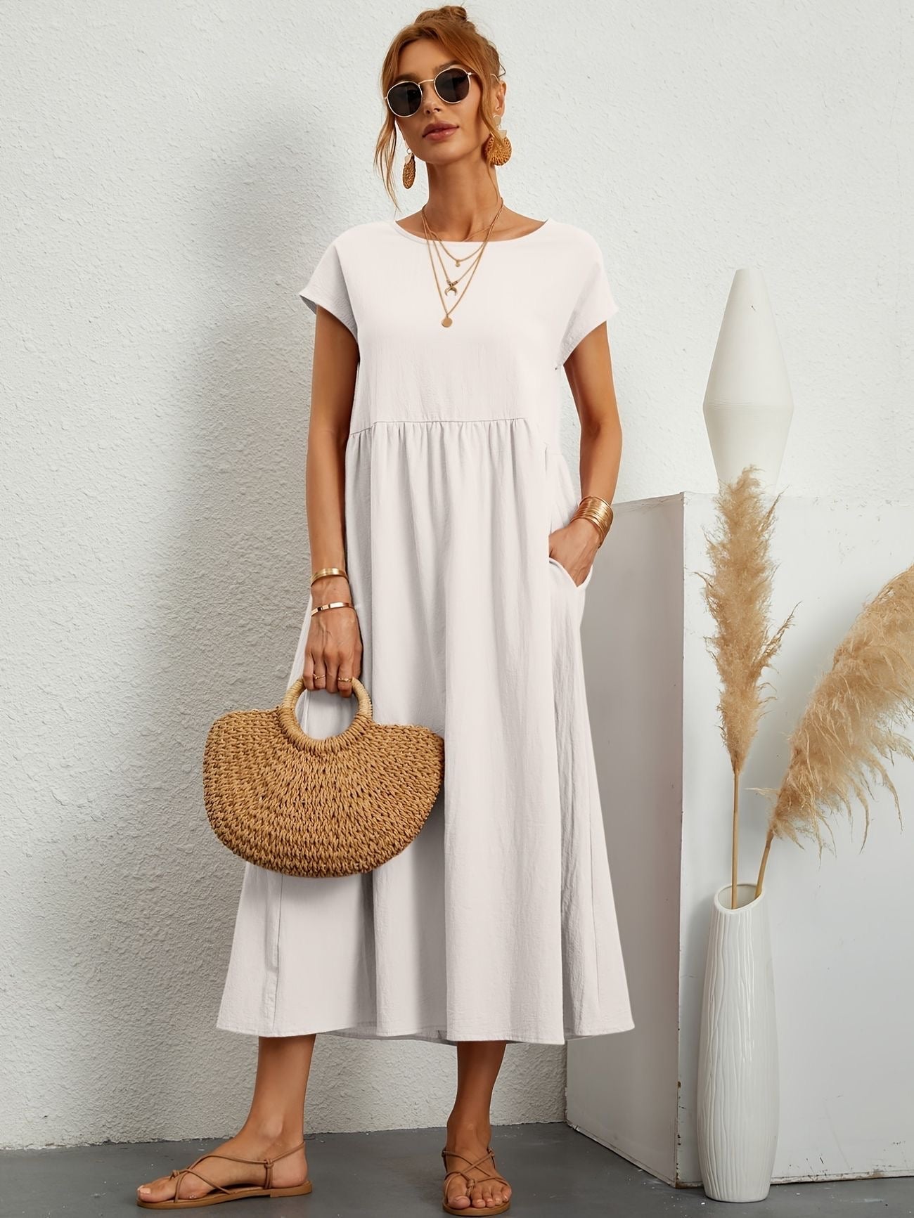Lightweight, elegant Florence casual summer dress for women by Harrow, featuring a flowing design perfect for warm weather.