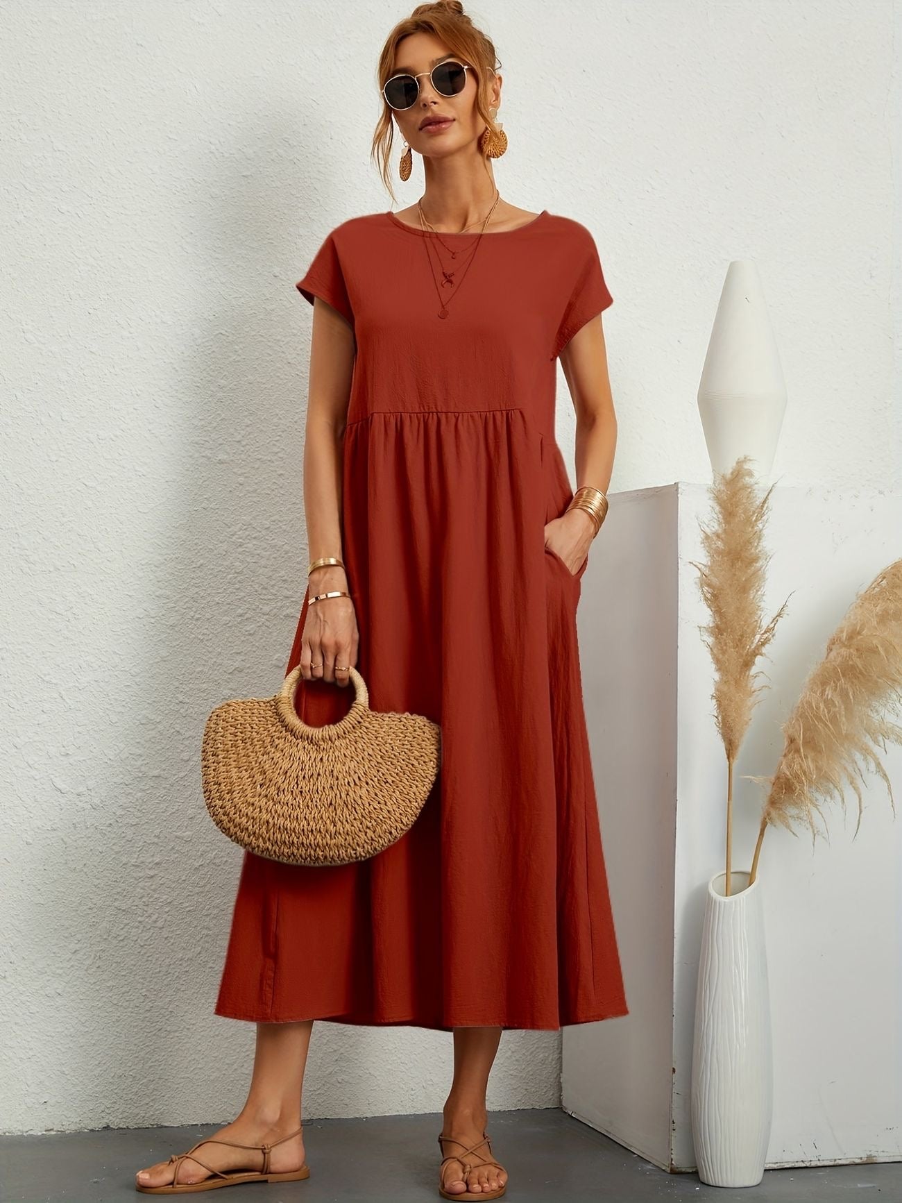 Lightweight Florence casual summer dress for women by Harrow, featuring a flowy, elegant design perfect for warm weather.