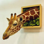 Harrow 3D Giraffe Head Wall Sculpture Emulsion Lifesize Animal Wall Decoration