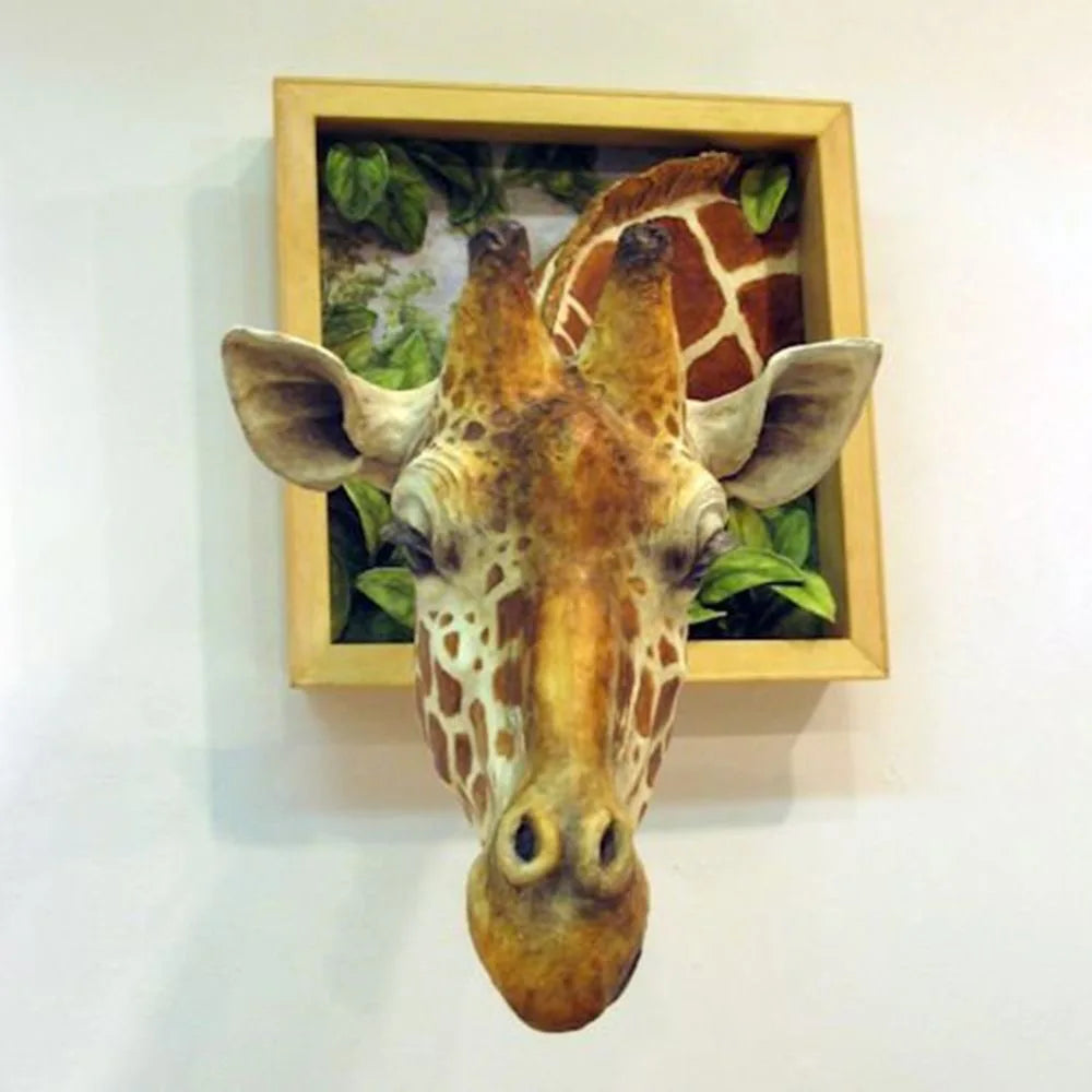 Harrow 3D Giraffe Head Wall Sculpture Emulsion Lifesize Animal Wall Decoration
