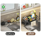 Harrow Sinky Stainless Steel Kitchen Dish Rack with Draining Tray and Cutlery Holder Silver 45x30x15cm