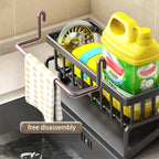 Harrow Sinky Stainless Steel Kitchen Dish Rack with Draining Tray and Cutlery Holder Silver 45x30x15cm