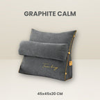 BackEase Triangular Support Pillow 45x45x20 cm Polyester Cotton 2-Pack for Reading and Relaxation