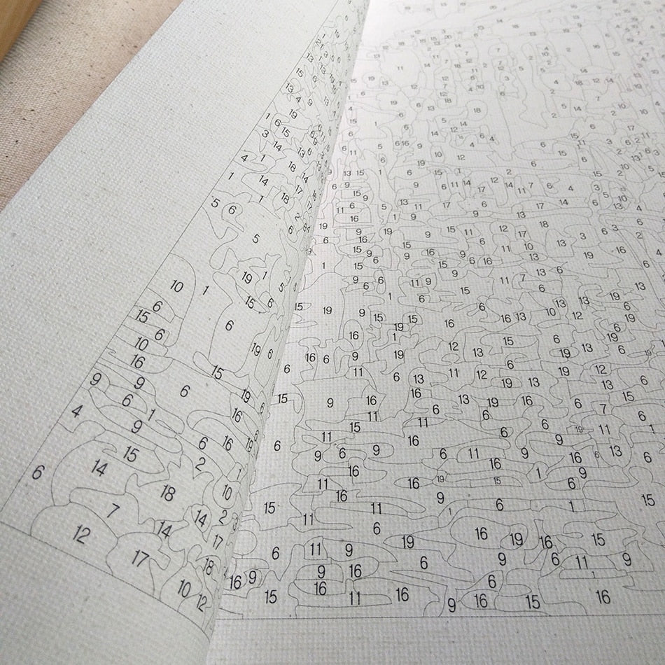 Paint By Number City Portrait Kit with Acrylic Paints and Brushes on Cotton Canvas 16x20 to 23.6x29.5 Inch