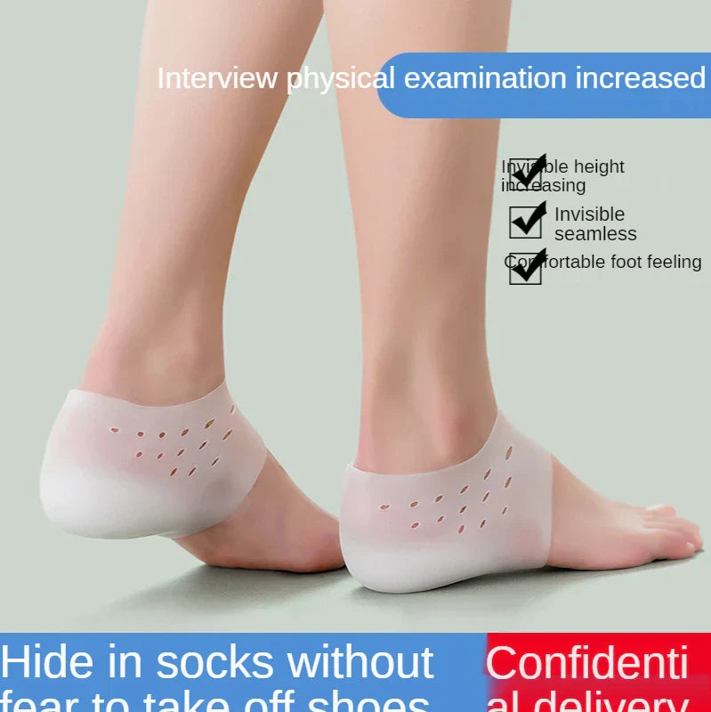 Unisex Invisible Silicone Height Increase Insoles Transparent Shoe Lift Pads 1 Pair