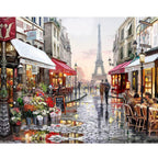 Paint By Number City Portrait Kit with Acrylic Paints and Brushes on Cotton Canvas 16x20 to 23.6x29.5 Inch