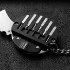 Mini Hiking Survival Keychain Tool Metal Compact with Knife Saw Fire Starter Compass