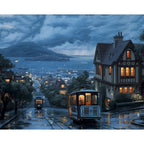 Paint By Number City Portrait Kit with Acrylic Paints and Brushes on Cotton Canvas 16x20 to 23.6x29.5 Inch