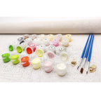 Paint By Number City Portrait Kit with Acrylic Paints and Brushes on Cotton Canvas 16x20 to 23.6x29.5 Inch