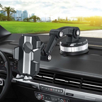 Car Phone Holder Strong Suction Adjustable Mount 360° Rotation Black