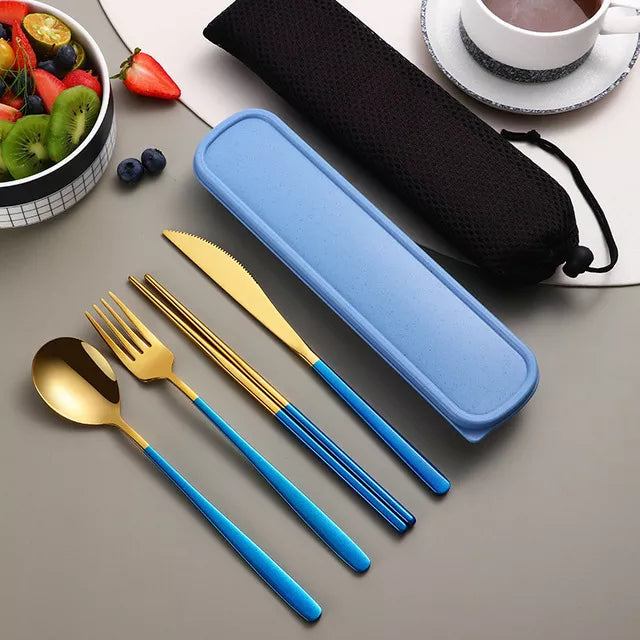 Harrow Stainless Steel Cutlery Set Portable Eco-Friendly Metal Dining Utensils with Certification