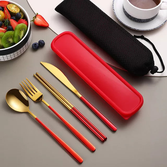 Harrow Stainless Steel Cutlery Set Portable Eco-Friendly Metal Dining Utensils with Certification