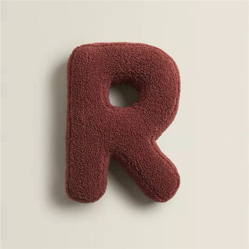Plush Letter Pillow Soft Polyester Cotton Blend Customizable Kids Bedroom Decor 40 cm