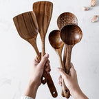 NordTeak 7-Piece Kitchen Utensil Set Premium Teak Wood Cooking Tools
