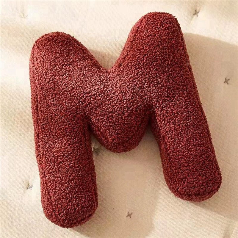 Plush Letter Pillow Soft Polyester Cotton Blend Customizable Kids Bedroom Decor 40 cm