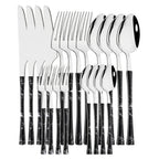 RusticDining Stainless Steel Cutlery Set with Wooden Handles Durable Dishwasher Safe Flatware