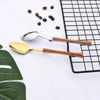 RusticDining Stainless Steel Cutlery Set with Wooden Handles Durable Dishwasher Safe Flatware